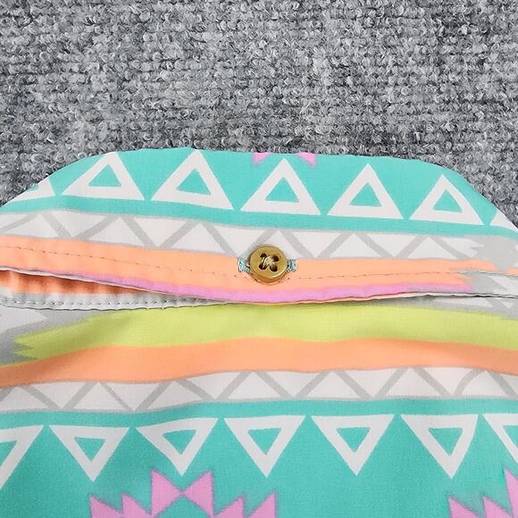 Chubbies Shirt Mens Small En Fuego Wild Short Sleeve Popover Polo Aztec Beach - Picture 12 of 16